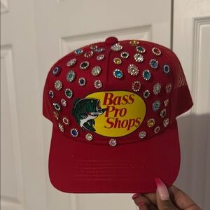Red Cap with Colorful Embellishments